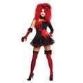 Adults Harlequin Jesterina Fancy Dress Halloween Costume (UK Dress 8-10)