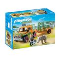 Playmobil Wild Life 6937 Ranger's Truck with Elephant, for Children Ages 4+