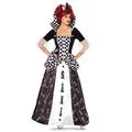 Leg Avenue 85572 Black/White Wonderland Chess Queen Fancy Dress Costume (Medium/UK 10-12, 2-Piece), Size: M