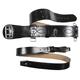 Sam Browne Belt + Shoulder Strap, Black Leather Chrome fitting R144 (48)