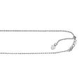 925 Sterling Silver Rhodium Finish 1.0mm Diam cut Adjustable Rope Chain Lobster Clasp Necklace Jewelry Gifts for Women - 76 Centimeters