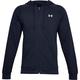 Under Armour Rival Fitted Full Zip, Breathable Men's Hooded Jacket, Comfortable Zip Hoodie with Tight Fit Men, NavyBlue (Midnight Navy/White (410)), 2XL