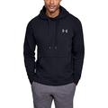 Under Armour Rival Fitted Pull Over, Breathable Running Hoodie Made of Stretchy Material, Hooded Jumper with Practical Kangaroo Pocket Men, Black (Black/Graphite (001)), L