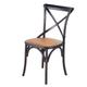 Chaise bistrot en rotin et bouleau noir effet vieilli