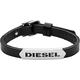 Diesel Bracelet for Men , 18cm - 19.5cm black Leather Bracelet, DX0999040