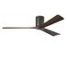 Matthews Fan Company IR3H-TB-WA-60 - Irene-3H three-blade flush mount paddle fan in Textured Bronze finish with 60â€� solid walnut tone blades.