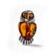 HENRYKA Owl Brooch Sterlilng Silver Baltic Amber, Owl Pin, Women's Bird Brooch, Statement Brooch, Silver Brooch, Boho Jewellery