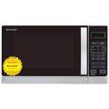 Sharp R742INW 2-in-1 Mikrowelle mit Grill / 25 L / 900 W / 1000 W / LED-Display / 8 Automatikprogramme / Gewichtgesteuertes Auftauen / Kindersicherung / Energiesparmodus / hoher Rost / silber