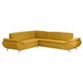 Max Winzer 2870705205176 Polsterecke Madita 2.5-Sitzer mit Ecksofa links, samtiges Flachgewebe, gelb