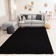 VIMODA Prime Shaggy Teppich Schwarz Hochflor Langflor Teppiche Modern, Maße:70x140 cm