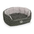 Nobby 71556 Komfort Bett Oval Seoli für Hunde Oder Katzen, L x B x H: 86 x 70 x 24 cm, dunkelgrau/hellgrau