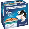 Felix Katzennassfutter So gut wie es aussieht in Gelee Geschmacksvielfalt aus dem Wasser, 4 x 24 x 100 g Portionsbeutel