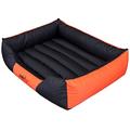 HobbyDog CORCZP7 Hundebett Hundesofa Hundekorb Tierbett Comfort, XXL, 108 x 88 cm, schwarz mit orange