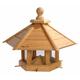 Luxus-Vogelhaus 46131e Großes XXL Vogelhaus Anflug aus Holz (Eiche) für Garten, Balkon, geöltes Eichenholz mit Futter-Silo/6 Anflugstangen - XL Vogelhäuschen Vogelfutterhaus