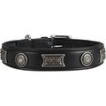 Knuffelwuff 13966-006 Lederhalsband Hund Hundehalsband Hamilton, XL, 46-56 cm, schwarz