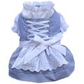 Doggy Dolly DL004 Hunde Dirndl, blau/weiß Kariert, Größe : L