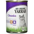 Yarrah Bio Katzenfutter Bröckchen Huhn und Truthahn 405g, 12er Pack (12 x 405 g)