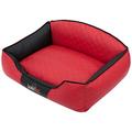 HobbyDog LELICZC8 Hundebett/Sofa/Korb Elite mit Kunstleder, rot/schwarz, L 65 x 50 x 24 cm