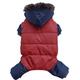 Doggy Dolly W279 Schneeanzug mit Kapuze und Fleece Futter, blau/rot, Größe : XL