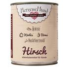 HerzensHund Hirsch mit Bio-Quinoa, Bio-Kürbis, Bio-Birne, Bio-Nachtkerzenöl, glutenfrei, 6 x 800 g
