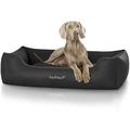 Knuffelwuff 13108 Leder Hundebett Sidney - Größe M - L, 85 x 63 cm, schwarz