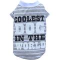 Doggy Dolly BD215 Big Dog Hundeshirt Coolest Dog für Große Hunde, grau/weiß Gestreift, Größe : XXS