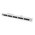 DIGITUS Patchpanel - 19-Zoll - Cat-3 - Für ISDN - 25-Port RJ45 - Ungeschirmt - Patch-Feld - Rack-Montage 1HE - Grau