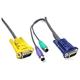 Cablematic – Spezielle Kabel 3-in-1 VGA/PS2 1,8 m (HD15 M/HD15 M + + MiniDIN6 M HD15 F HD15 F MiniDIN