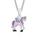 Prinzessin Lillifee Kette mit Anhänger 925 Sterling Silber Mädchen Kinder Halsschmuck, 35+3 cm, Lila, Einhorn, Kommt in Schmuck Geschenk Box, 2013154