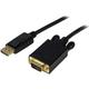 Startech.com 3 m DisplayPort-auf-VGA-Kabel – DisplayPort kabel VGA - DisplayPort VGA konverter 1920 x 1200 – DisplayPort 1.2 kabel - DisplayPort-auf-VGA-Adapterkabel - Schwarz (DP2VGAMM10B)