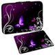 PEDEA Design Schutzhülle Notebook Tasche bis 13,3 Zoll (33,7cm) mit Design Mauspad, Purple Butterfly