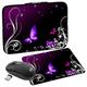 PEDEA Design Schutzhülle Notebook Tasche bis 15,6 Zoll (39,6cm) mit Mauspad und schnurloser Maus, Purple Butterfly