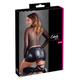 Cotelli Collection Minirock - figurbetonter Wetlook-Minirock für Damen, kurzer Rock mit eleganter Raffung am Po, verführerische Reizwäsche, sexy Dessous, schwarz