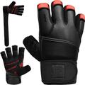 RDX Fitness Handschuhe Maya Hide leder, 50cm Lang Handgelenkschutz, Krafttraining Gewichtheben Trainingshandschuhe Gepolstert Griff, Bodybuilding Gym Workout Kraftsport Klimmzüge Weight Lifting Gloves