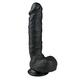 EasyToys Penis Nachbildung XXL Realistischer Dildo | 22.50 cm Realistischer Dong mit Eichel, Venen, Hoden und weiche Haut, ET172BLK, Schwarz