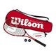 Wilson Squash-Set, Starter Squash Kit, Inkl. 1 Impact Pro 300 Schläger, 2 Bällen, 1 Wasserflasche und 1 Tasche, Rot/Schwarz, WRT913100