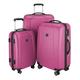 HAUPTSTADTKOFFER - Wedding - 3er Koffer-Set Trolley-Set Rollkoffer Reisekoffer, TSA, Doppelrollen, (S, M & L), Magenta