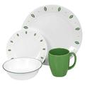 Corelle Geschirr-Set City Gardens aus Vitrelle-Glas für 4 Personen 16-teilig, splitter- und bruchfest, grün