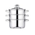 Kitchen Craft Clearview Edelstahl-Dampfgarer mit 3 Ebenen 16 cm