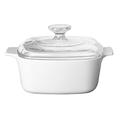 Corningware Kasserolle aus Pyroceram-Glas klassisch quadratisch 3 Liter, weiß