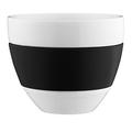 koziol Milchkaffee-Tasse 300 ml Aroma, Porzellan/Kunststoff, solid schwarz, 10,8 x 10,8 x 8,6 cm