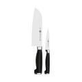 Zwilling 33417-000-0 Twin Four Star II Messerset, 2-tlg., Rostfreier Spezialstahl, Zwilling Sonderschmelze, Kunststoff, Edestahlapplikation, 420 x 95 mm, schwarz