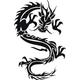 Indigos WG20007-80 Wandtattoo w007 Drachen China Japan Monster, 96 x 62 cm, Braun