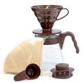 Hario V60 Coffee Dripper and Glass Server Set 700ml 02 Size Brown (japan import)