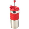 Bodum TRAVEL PRESS Kaffeebereiter (French Press System, Doppelwandig, 0,35 liters) rot