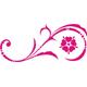 INDIGOS UG 4051095222804 Wandtattoo/Wandaufkleber - E32 Abstraktes Design Tribal/Filigrane Pflanzenranke mit großer Blüte und Punkten zur Verzierung 240x103 cm - pink, Vinyl, 160 x 103 x 1 cm