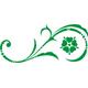 INDIGOS UG 4051095222583 Wandtattoo/Wandaufkleber - E32 Abstraktes Design Tribal/Filigrane Pflanzenranke mit großer Blüte und Punkten zur Verzierung 160x69 cm - grün, Vinyl, 160 x 69 x 1 cm