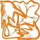 Indigos 4051095294399 Wanderaufkleber - e60 schönes Blätterwerk Blatt Blüte Blumen Pflanzen Ranke, Vinyl, orange, 96 x 96 x 1 cm