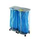 Hailo 0924-210 ProfiLine WS 120 Duo Abfall-Sammel-System 2 x 120 Liter mit Lenkrollen