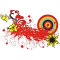 Indigos 4051719800265 Wandtattoo ME005 Retro Hibiskus Blume Ranke Party Tribal 60 x 40 cm